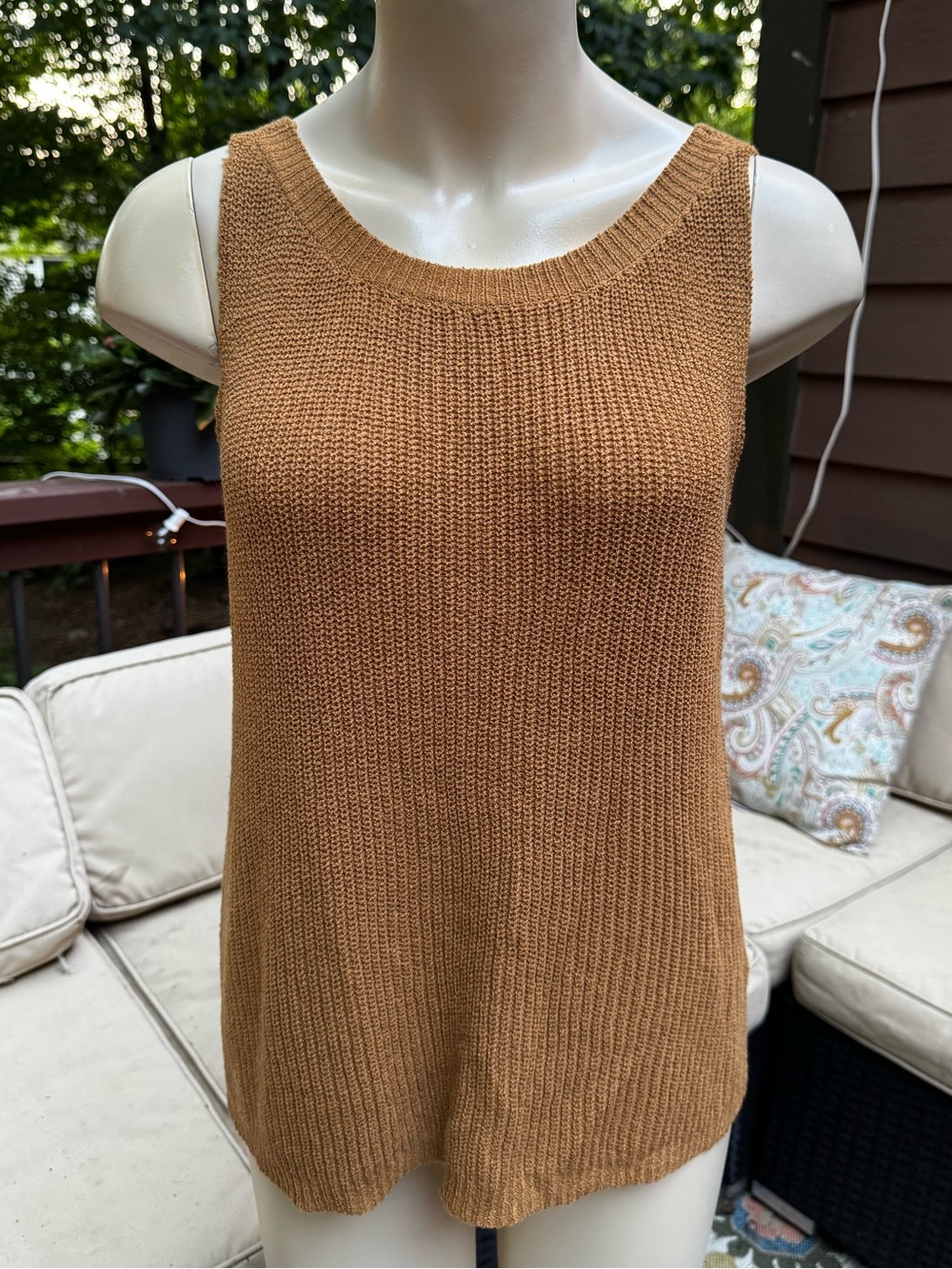 Wishlist Knit Tank Top in Camel Brown